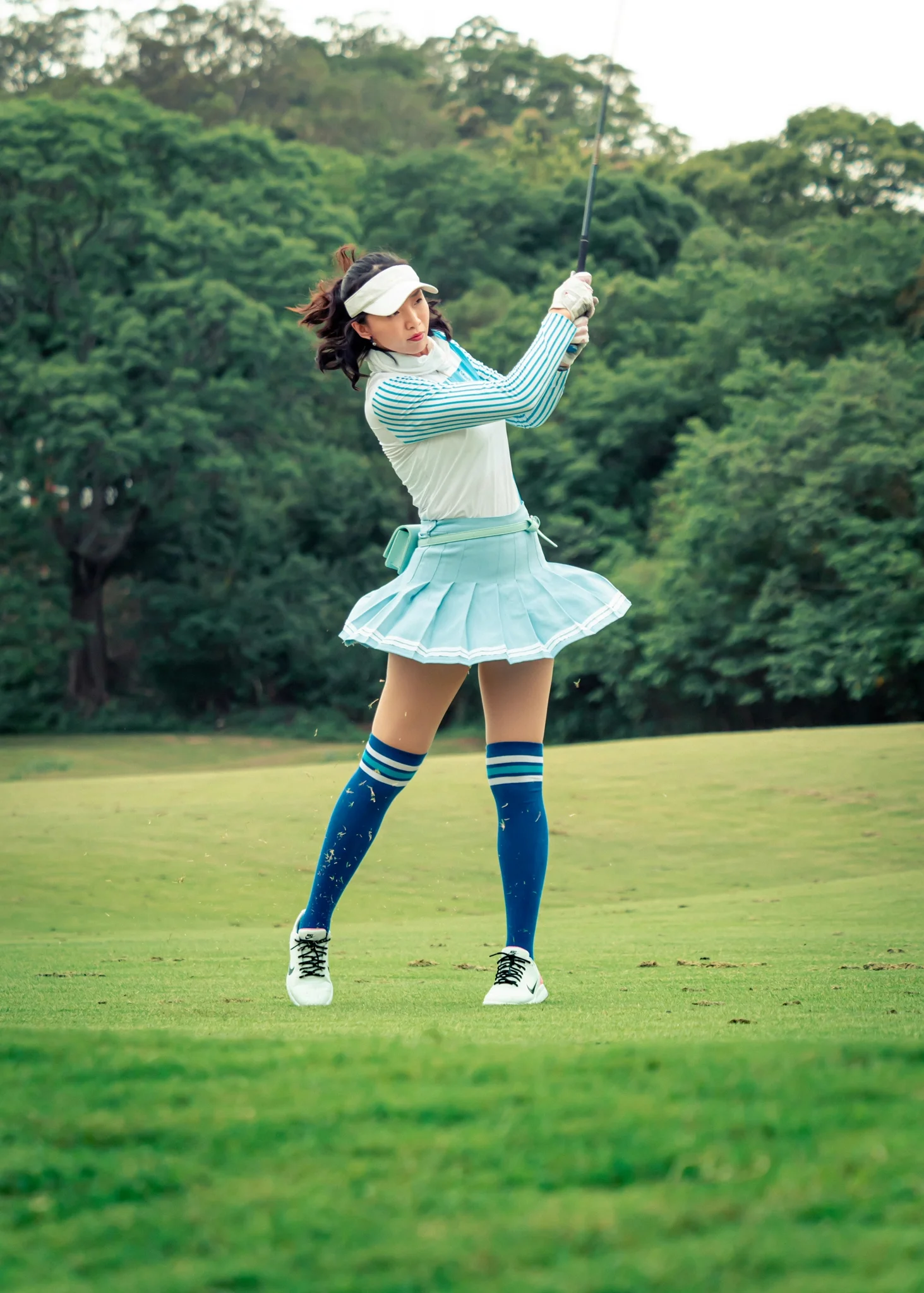Golf course detail with evening light